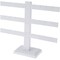Plymor White Faux Leather Triple T-Bar, Twelve Pair Earring Display Stand, 10.25" W x 8.5" H
